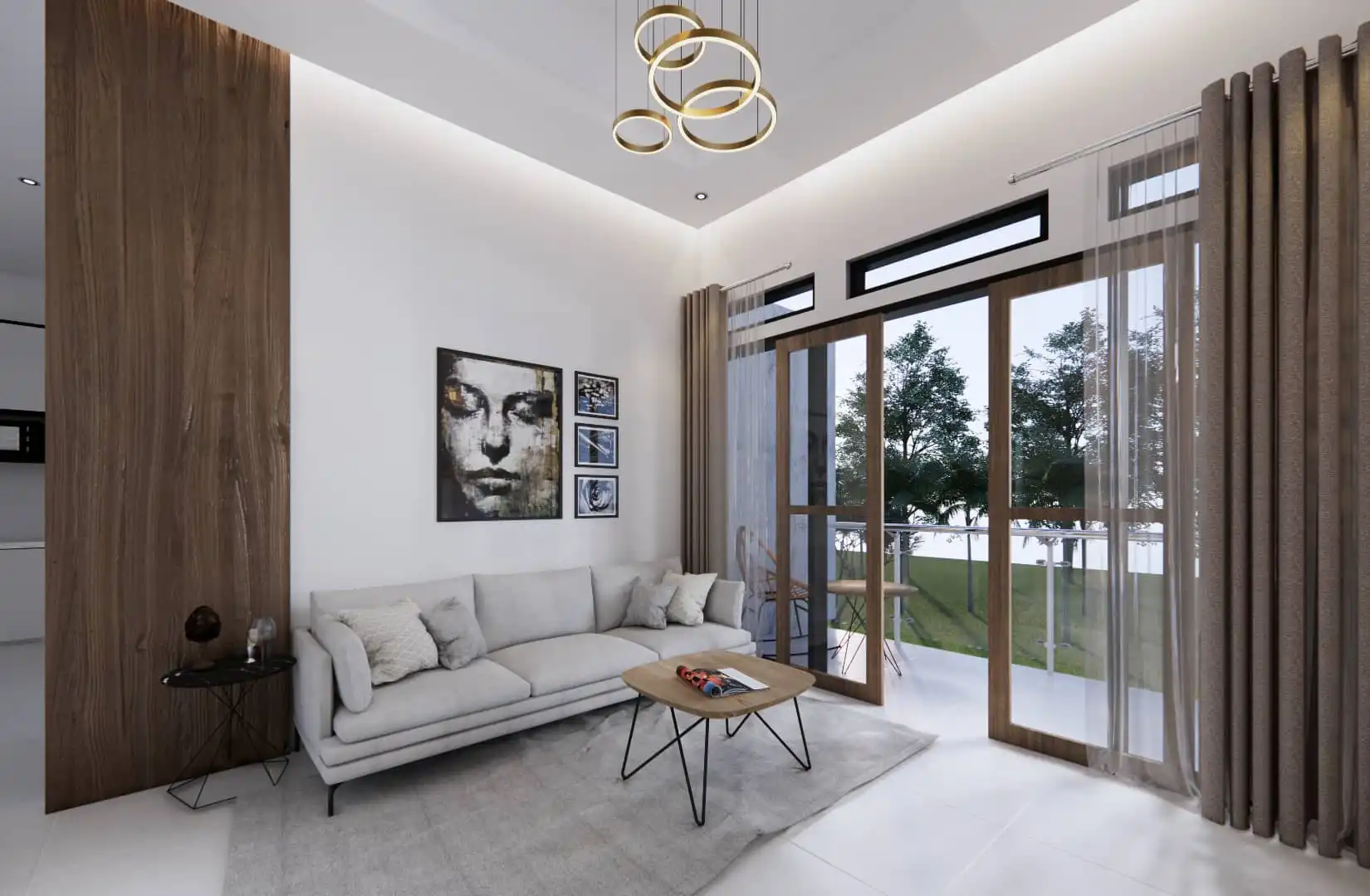 Tampilan rumah dengan desain elegan dan garis bersih